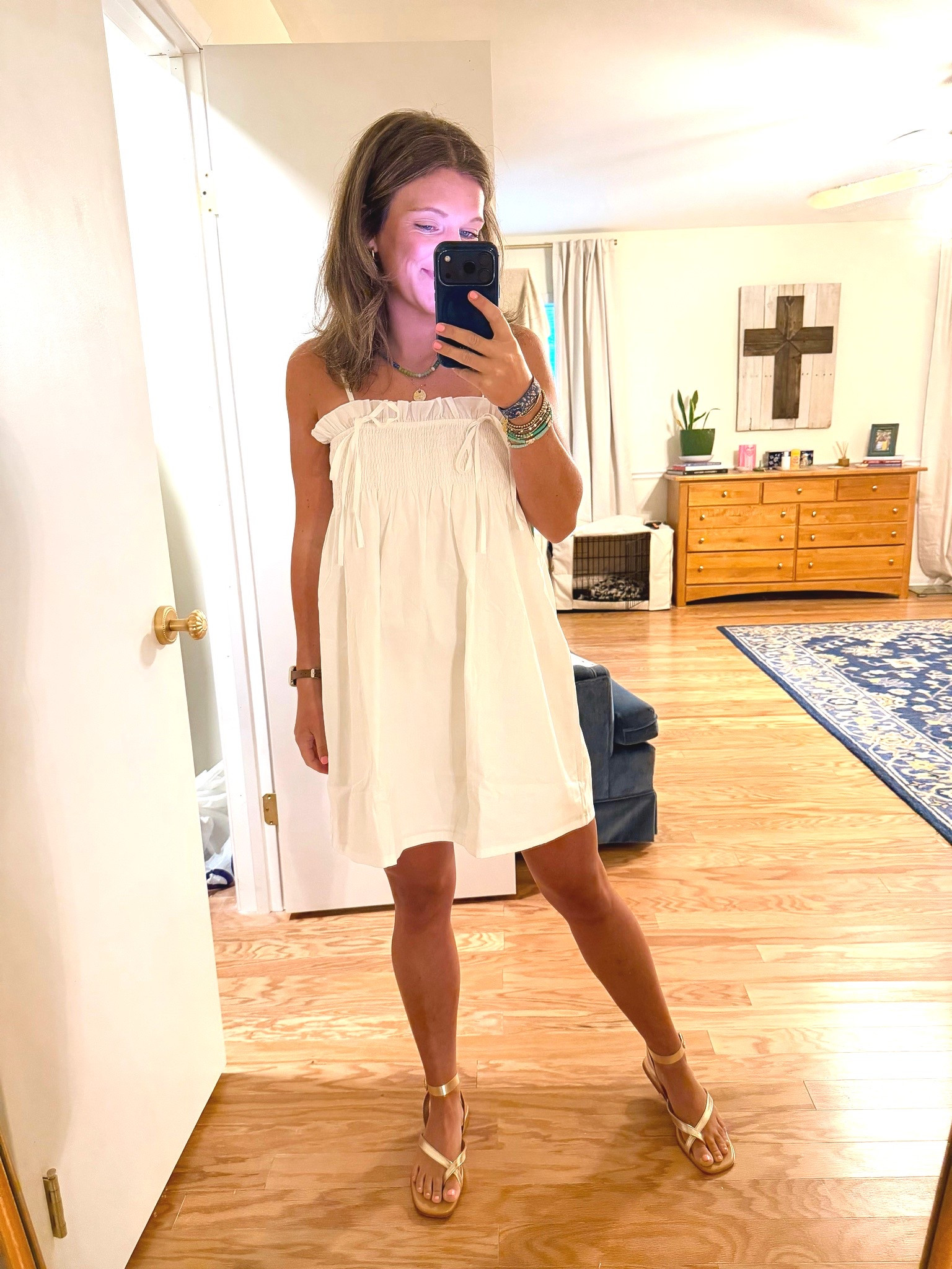The details on this 100% cotton LWD are so good! Comes in several colors