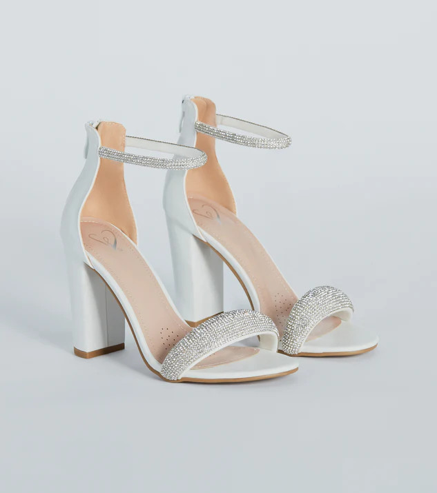Eye-Catching Glamour Rhinestone Block Heels | Windsor Stores