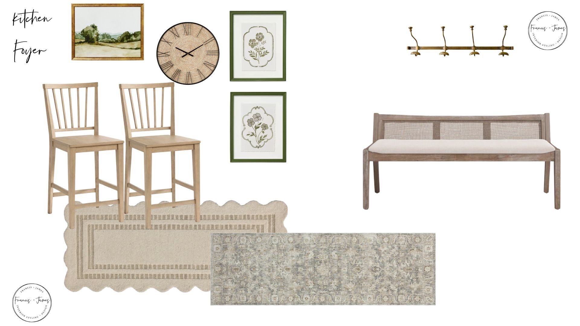 Entryway, kitchen, kitchen decor, kitchen art, kitchen, barstools, entryway rug, bench, gold hooks, clock, landscape art, kitchen runner, kitchen barstools, kitchen hooks, neutral kitchen 

#LTKFindsUnder100 #LTKFamily #LTKHome