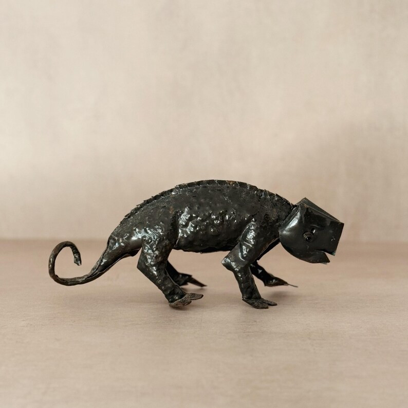 Vintage Metal Handmade Lizard Figurine - Etsy | Etsy (US)