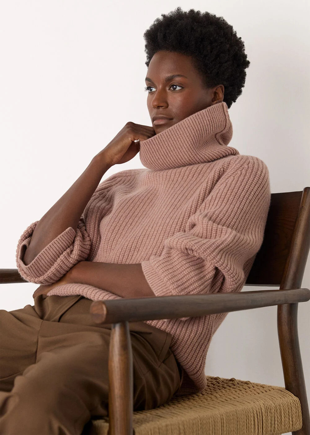 Rose Heavy Gauge Roll Neck Knit | WHISTLES | Whistles UK | | Whistles