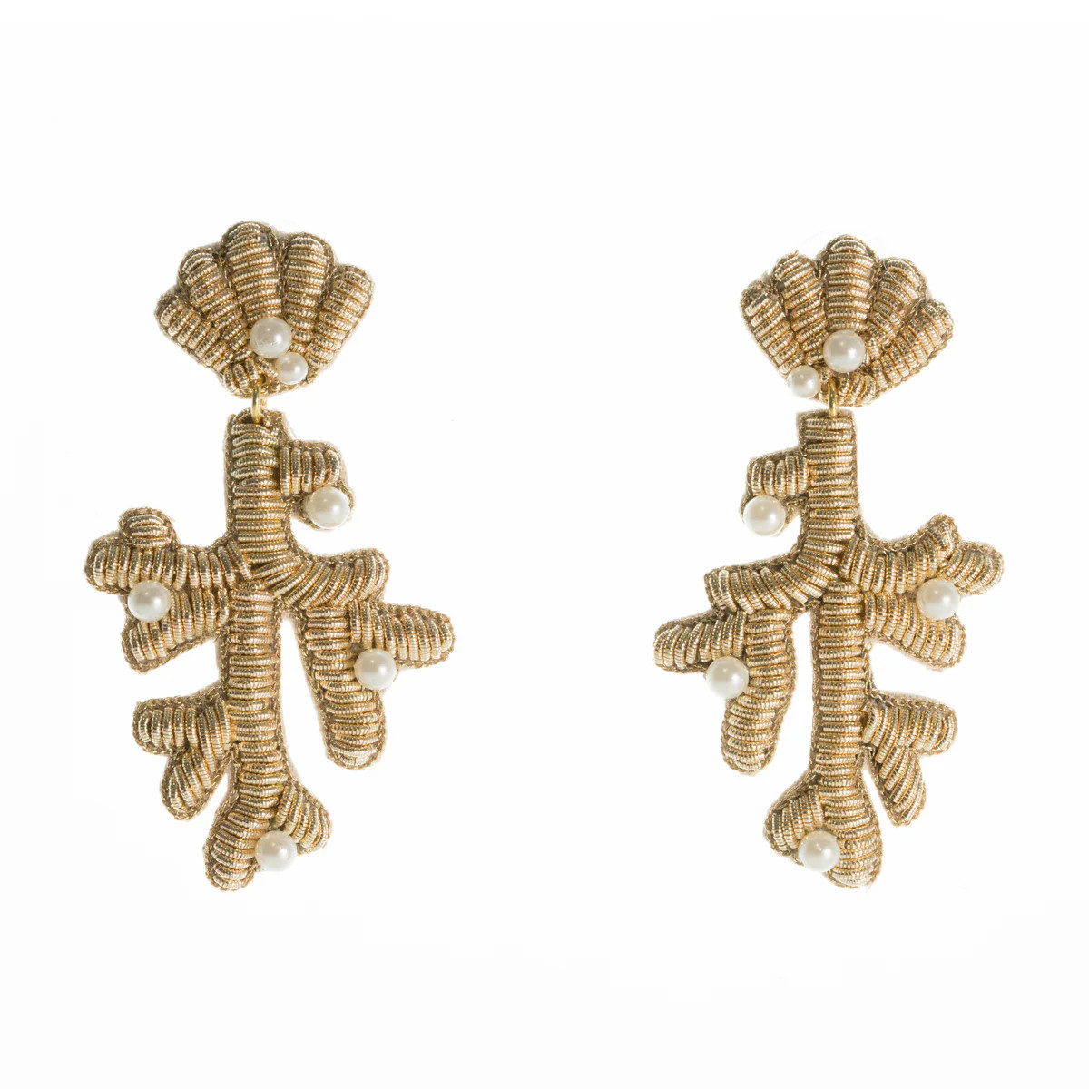 Capri Coral Earrings in Gold | Beth Ladd Collections