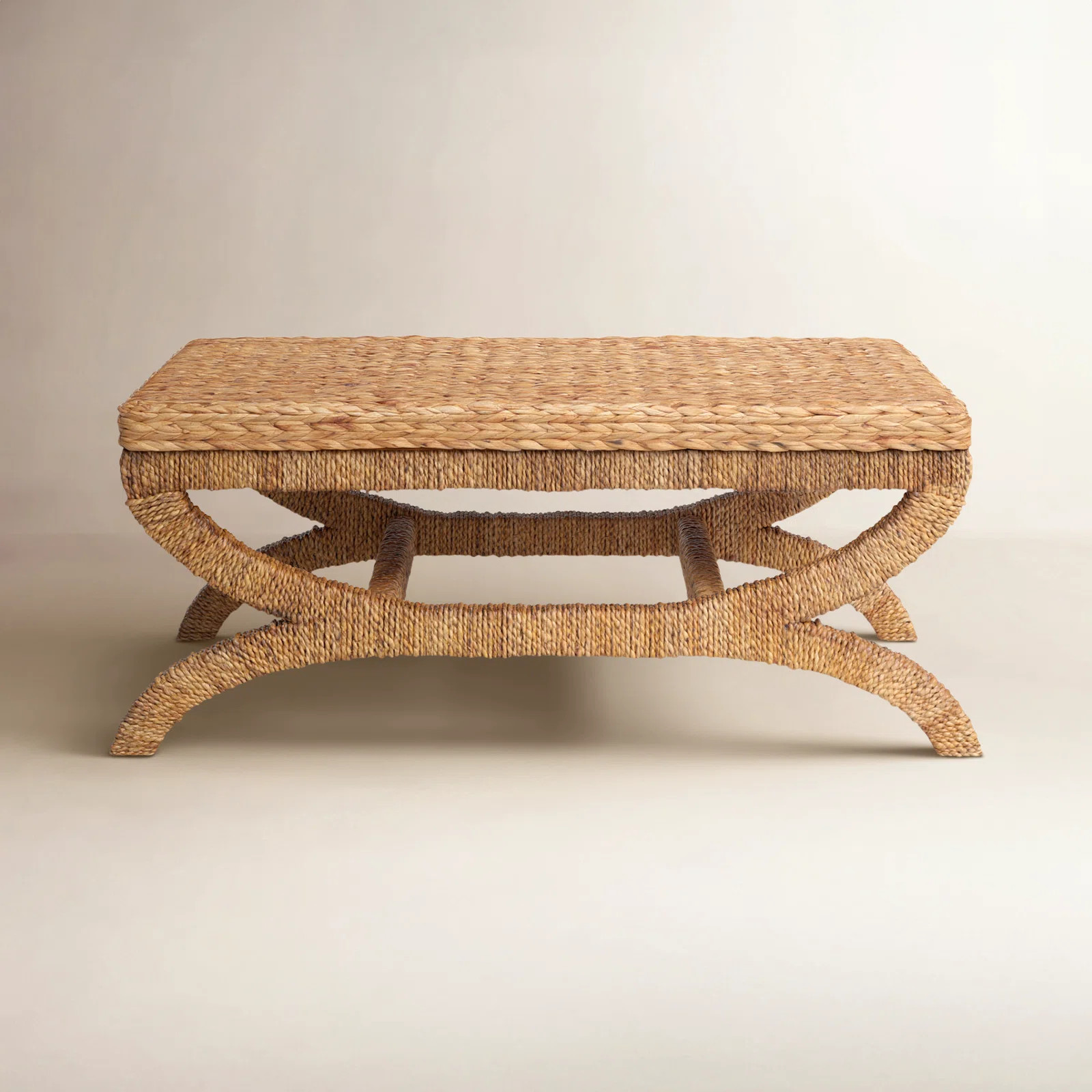 Hugo Woven Seagrass and Water Hyacinth Coffee Table | Birch Lane