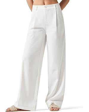 Willit Women's Linen Pants Wide Leg Work Dress Pants Casual Slacks Business Pants with Pockets 29... | Amazon (US)