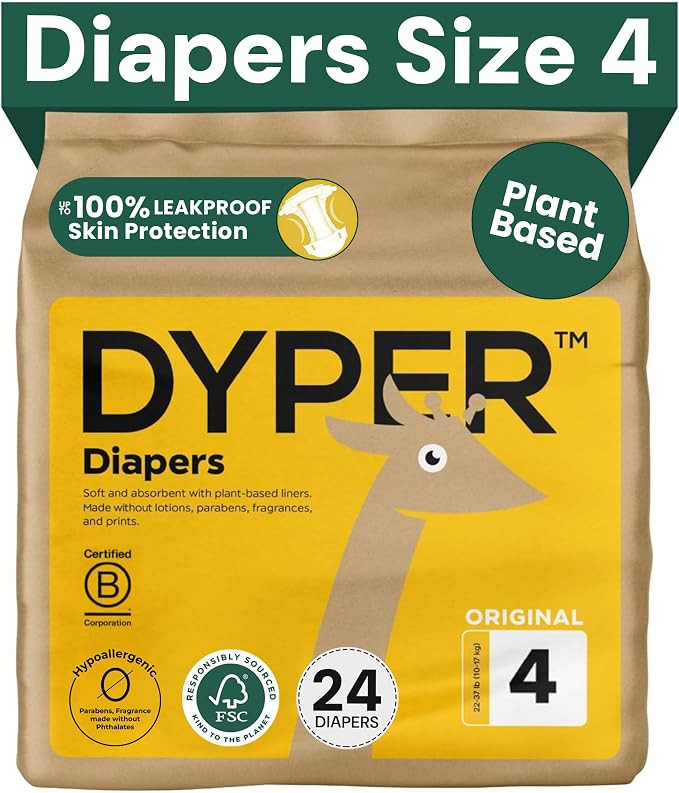 DYPER - Baby Diapers Hypoallergenic Cloth Alternative Day & Overnight Protection - Made with Plan... | Amazon (US)