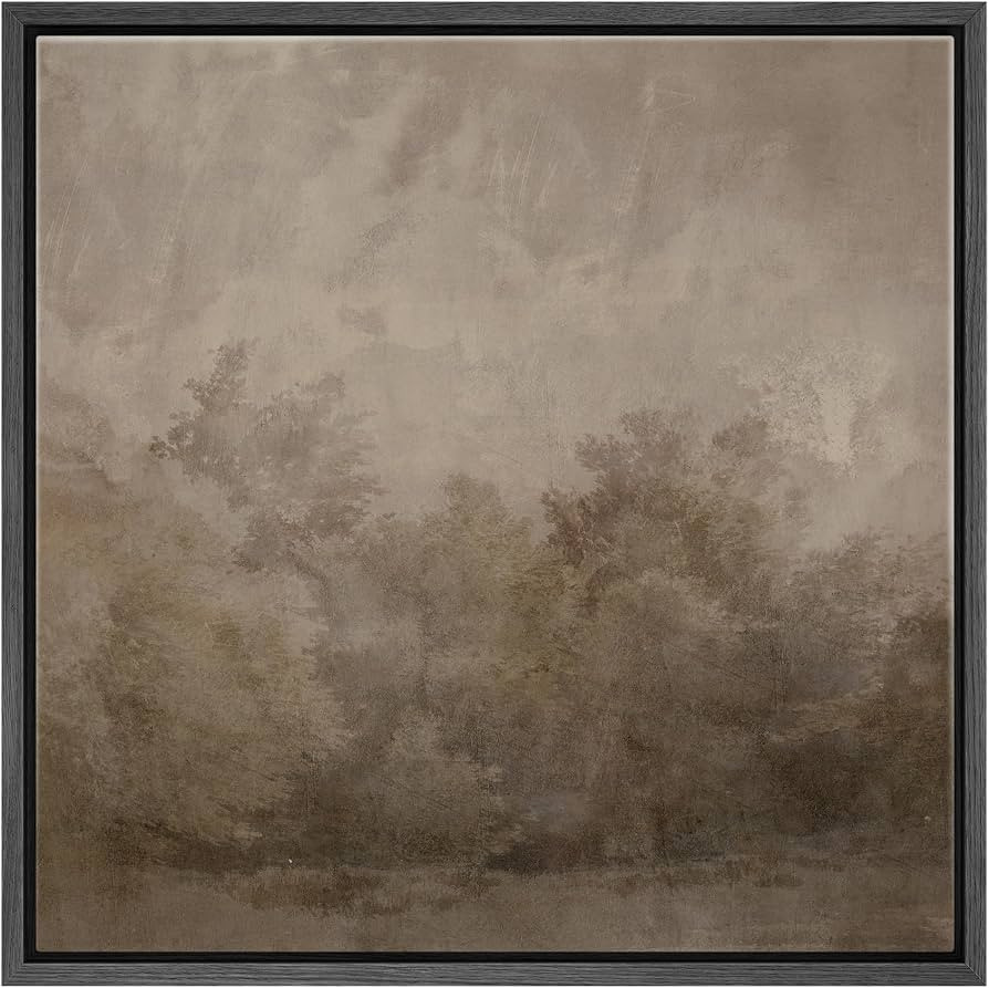 SIGNFORD Framed Canvas Print Wall Art Moody Neutral Woodland Landscape Soft Forest Scenery Illust... | Amazon (US)