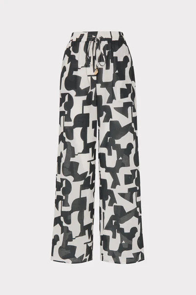 Modern Geo Cotton Voile Track Pant | MILLY