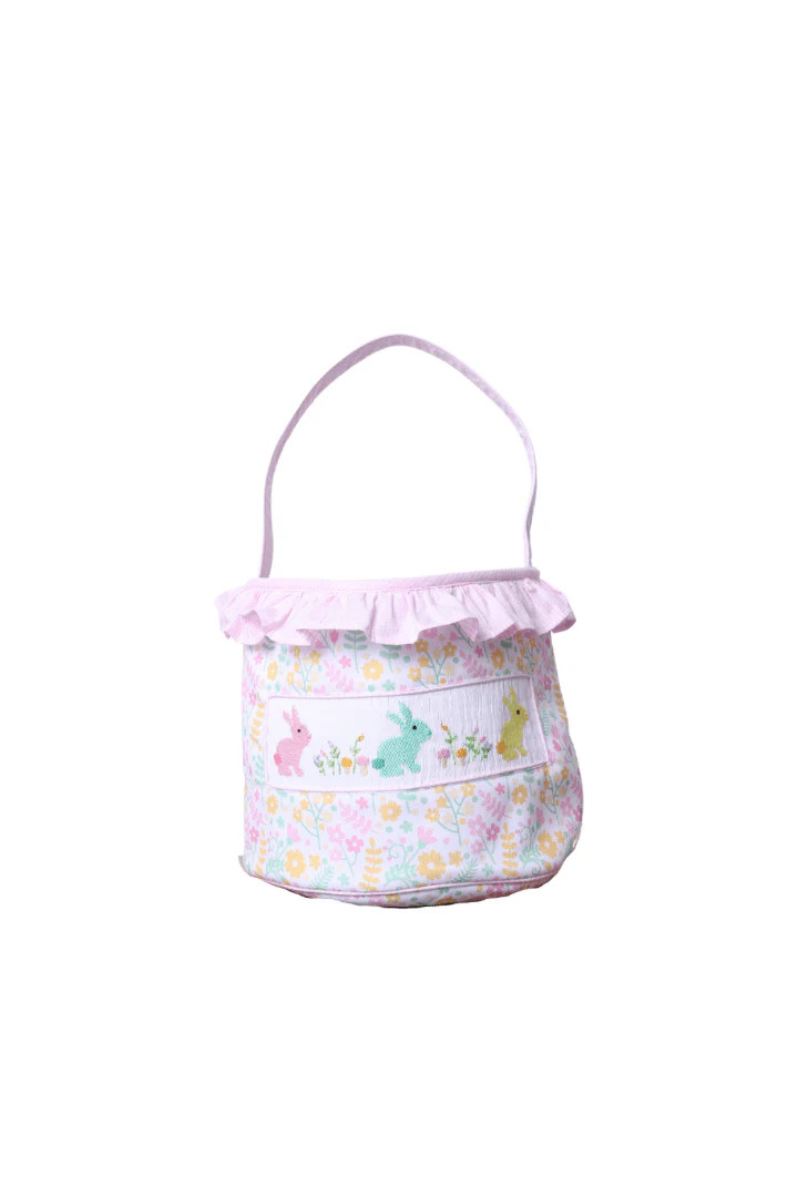 Smocked Floral Bunny Basket | The Smocked Flamingo