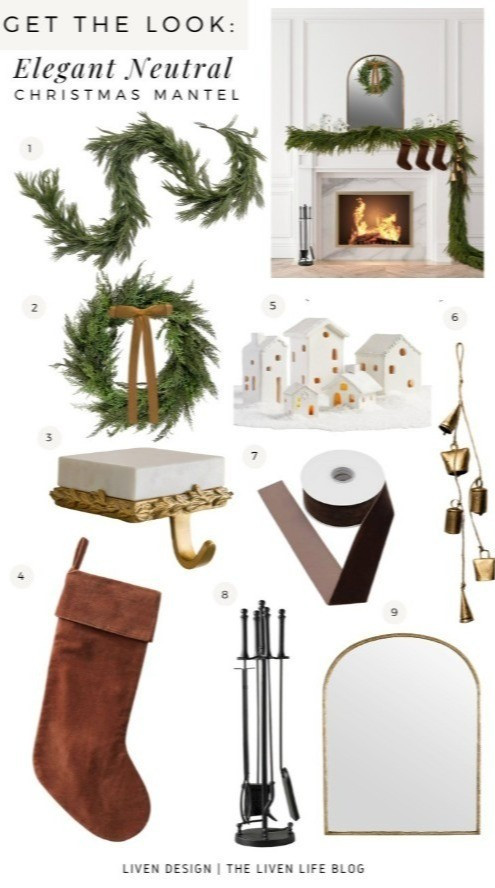 Christmas holiday mantel. Holiday decor. Cedar wreath. Velvet ribbon. Garland. Stockings. Hanging bells. Fireplace tools. Christmas village

#LTKHoliday #LTKSeasonal #LTKHome