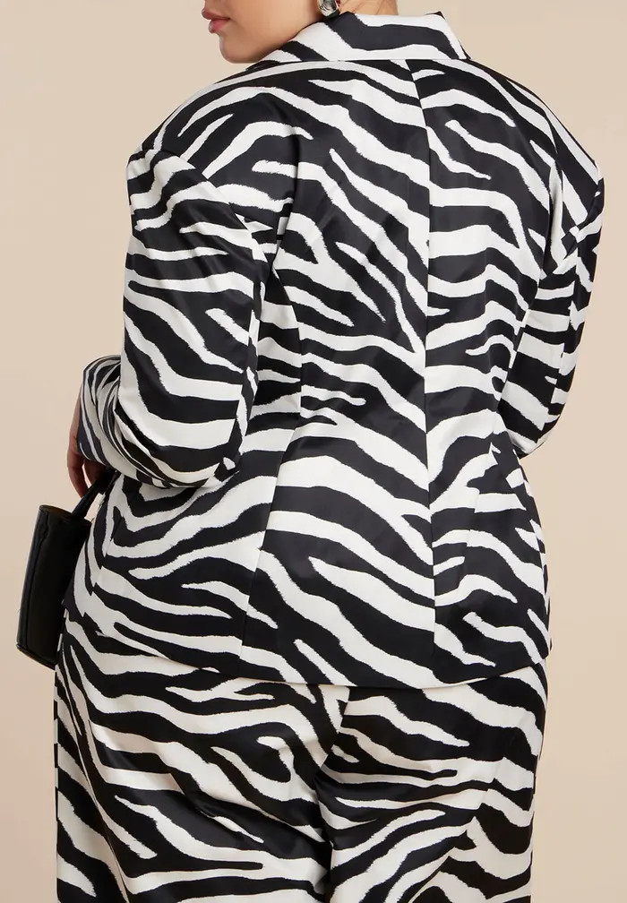 Nipped Waist Zebra Print Blazer | Nordstrom