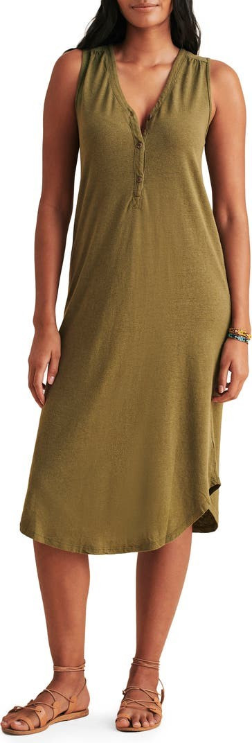Annie Sleeveless Henley Midi Dress | Nordstrom