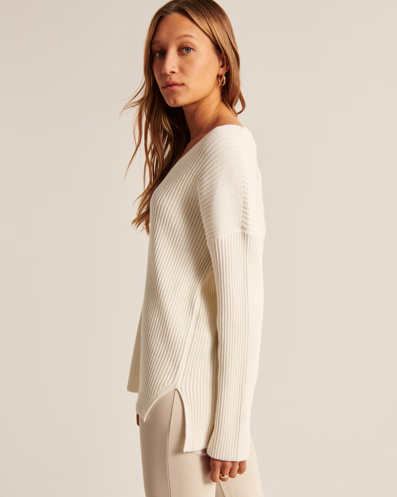 Women's LuxeLoft Legging-Friendly V-Neck Sweater | Women's Tops | Abercrombie.com | Abercrombie & Fitch (US)
