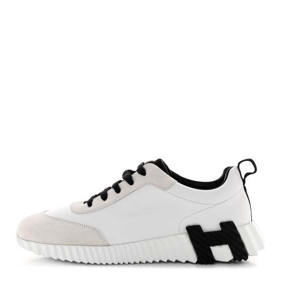 Goatskin Suede Goatskin Bouncing Sneakers 39 White Black | FASHIONPHILE (US)