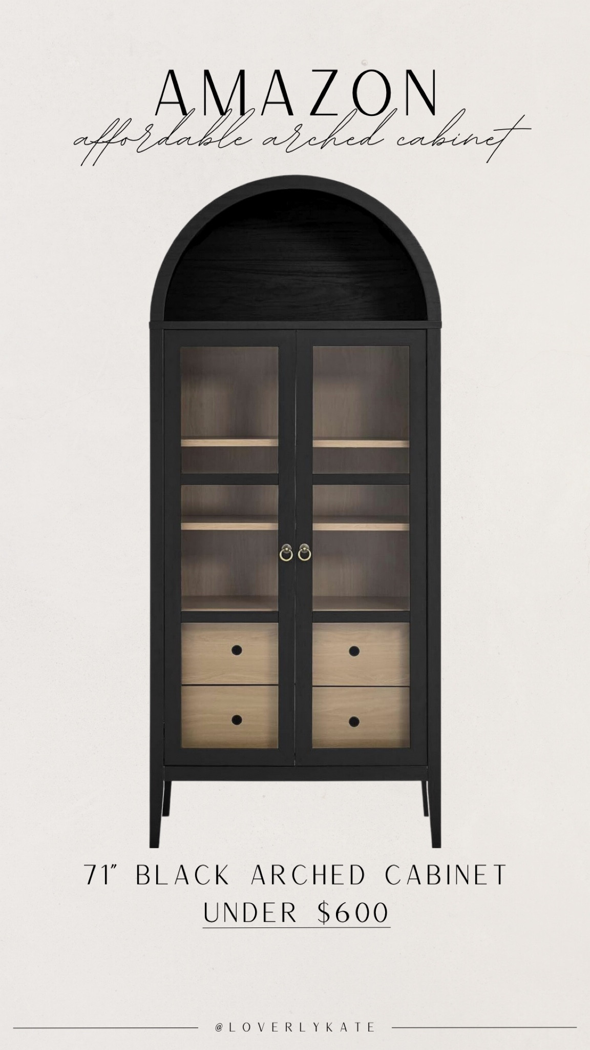 Beautiful + affordable black oak arched cabinet with glass doors, shelves and drawers! Under $600!

#amazon #amazonhome #amazonfinds #amazondeals #homefurniture #homedecor #neutraldecor #stylefinds #livingroom #familyroom #blackcabinet #archedcabinet #cabinet #furnituresale #blackfurniture #homefinds #organicmodern #decorfinds #neutrals

#LTKhome