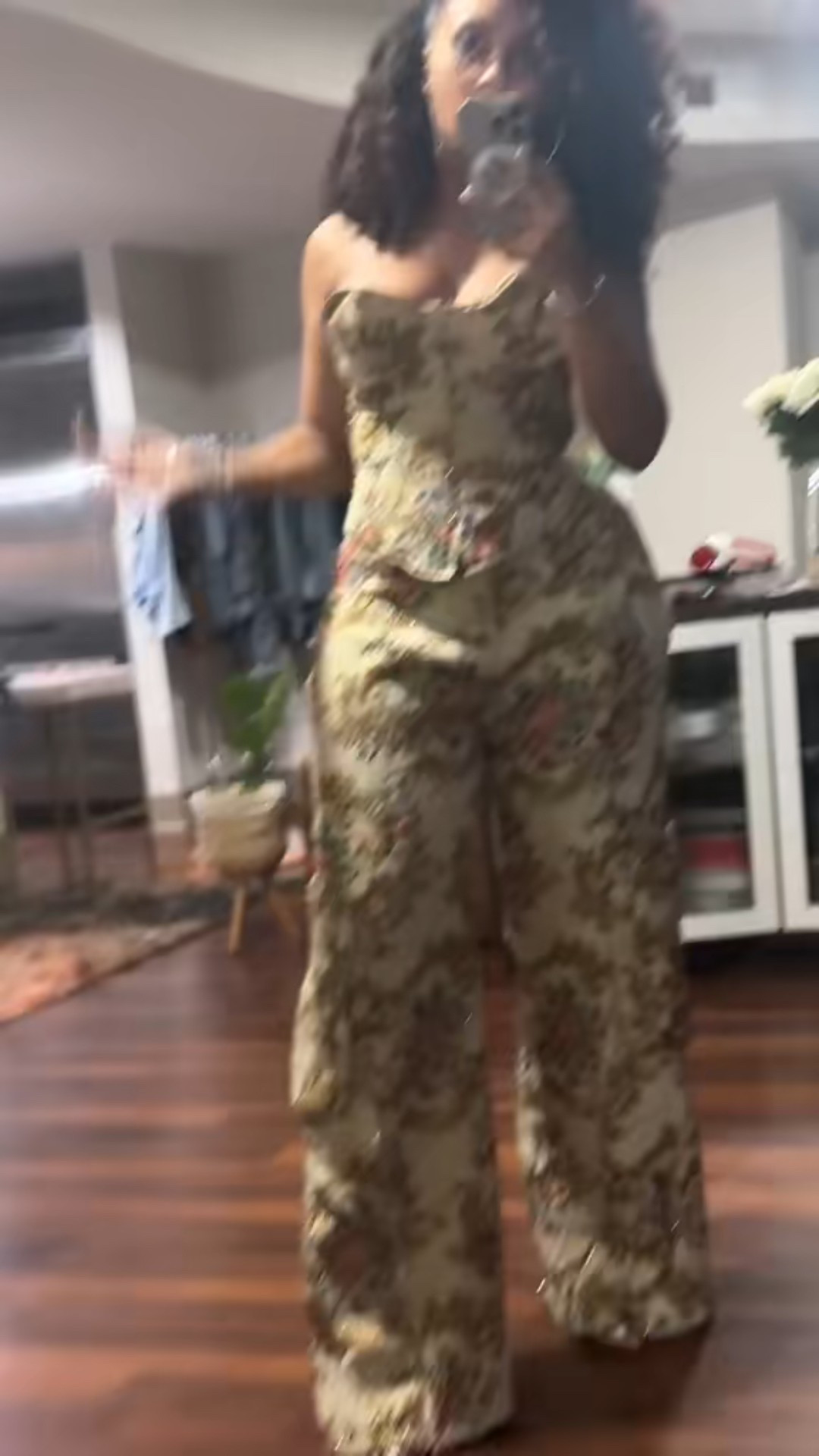 Wearing a size medium, and the corset wearing a size large and the pants wearing a size medium in the coat