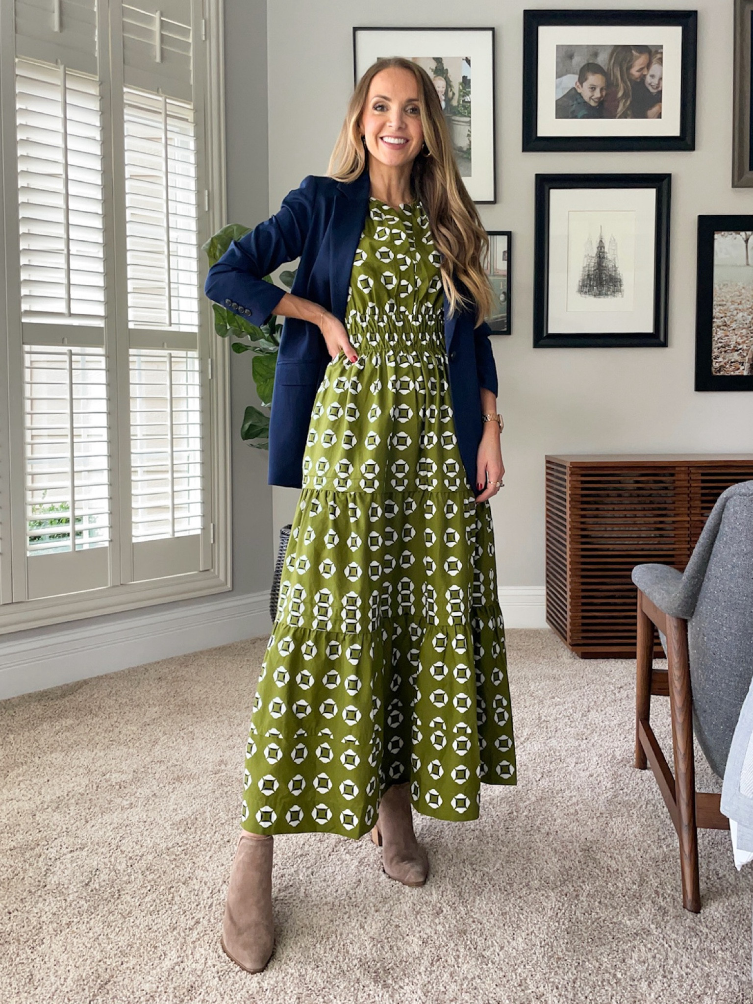 chinese dress ladies Buy Priyanka Jain Blue Velvet Maxi Dress & Jacket online at ScrollnShops main image 0