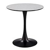 HOOSENG Dining Table 27'' Wide Mid-Century Modern Round Dining Table Coffee Table with Metal Frame a | Amazon (US)