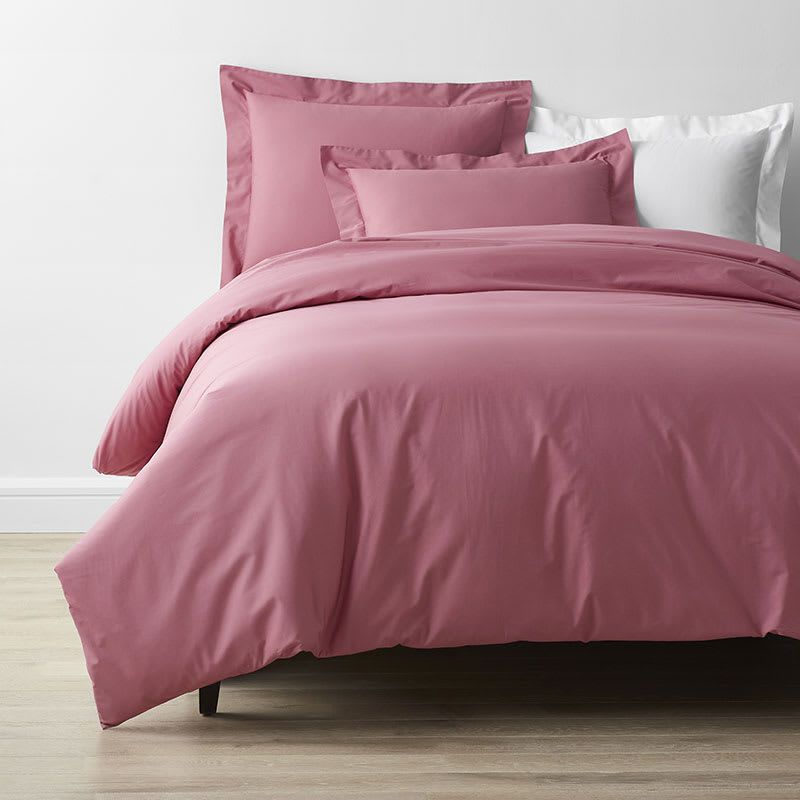 Company Cotton™ Percale Duvet Cover - Wild Rose - Pink, Size KING | The Company Store | The Company Store