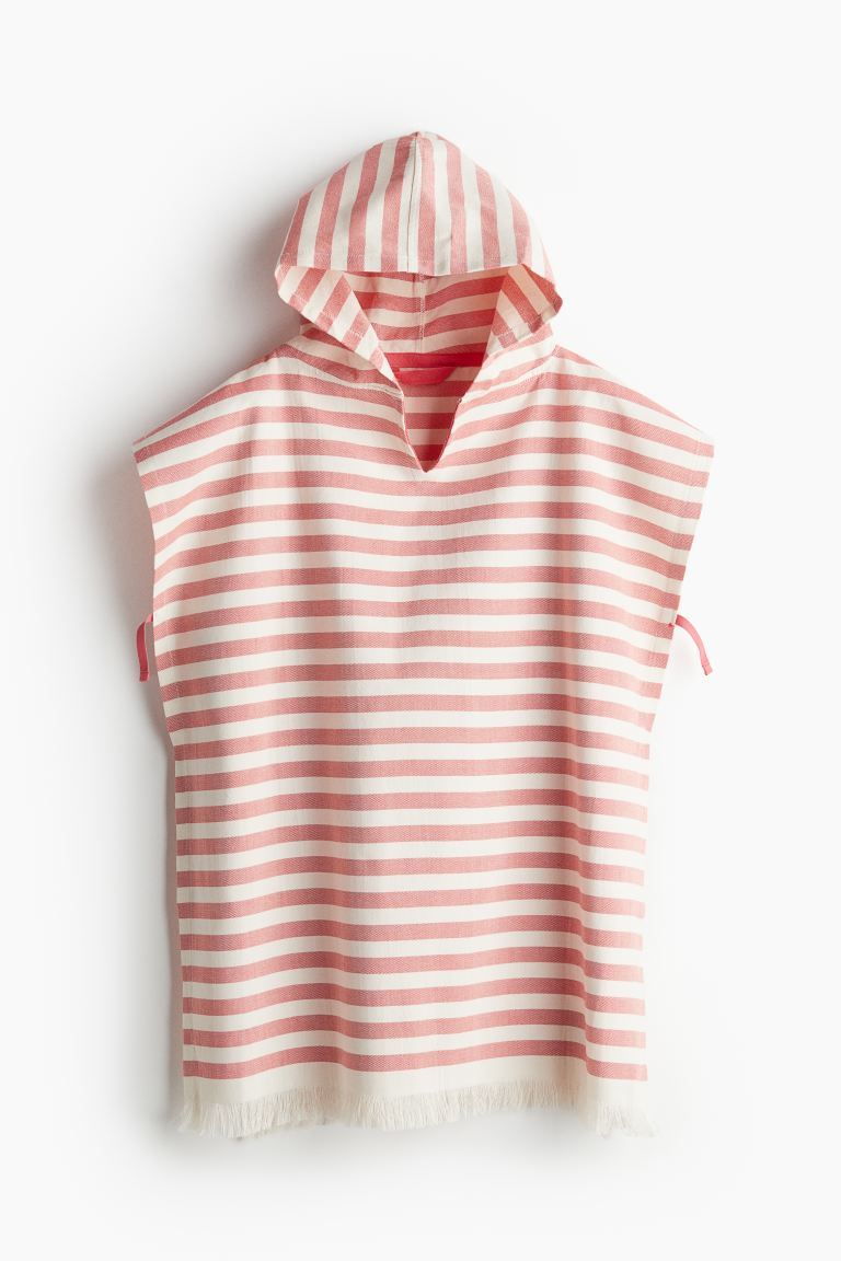 Hooded Poncho Towel - Red/striped - Home All | H&M US | H&M (US + CA)
