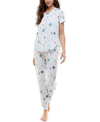 V-Neck T-Shirt & Jogger Pants Pajama Set | Macy's