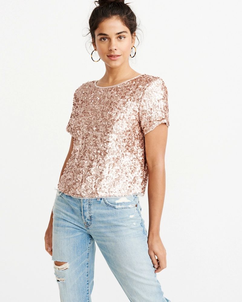 Sequin Tee | Abercrombie & Fitch US & UK