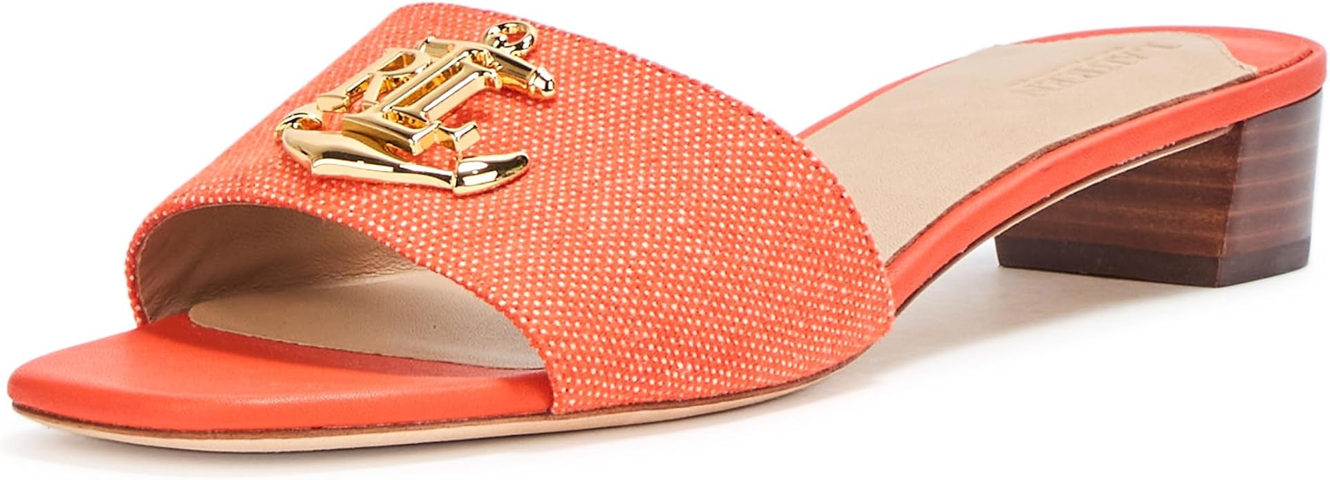 Lauren Ralph Lauren womens Fay Anchor-logo Cross-dyed Canvas Sandal | Amazon (US)