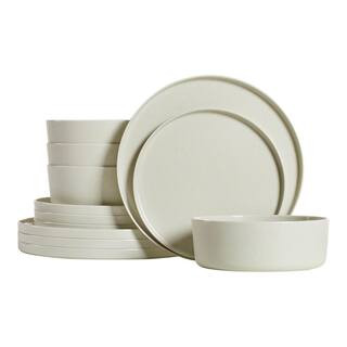 Home Decorators Collection Trenblay Melamine Dinnerware Set in Natural Beige (Service For 4) TPL1... | The Home Depot