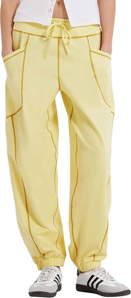 MOOSLOVER Women Baggy Jogger Pants Drawstring Mid Waist Athletic Casual Pant Comfy Cotton Lightwe... | Amazon (US)