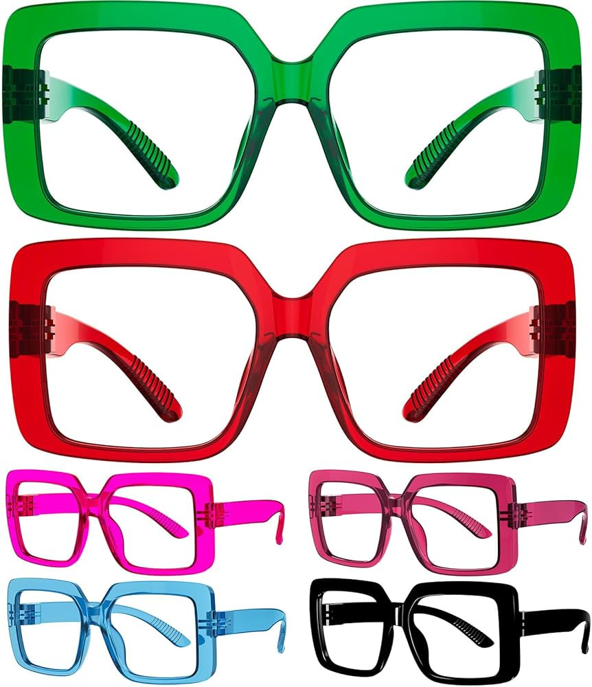 Eyekepper Huge Metalless Reading Glasses with Screwless Spring Hinges 6 Pack Oversized Readers fo... | Amazon (US)