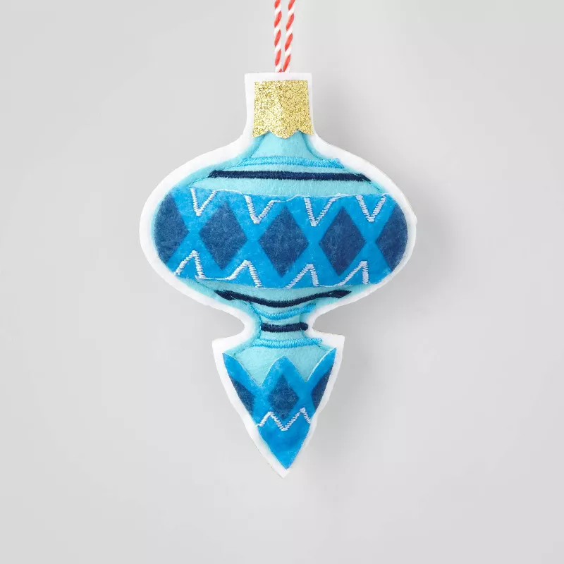 Felt Finial Decorated Christmas Tree Ornament Blue - Wondershop™ | Target