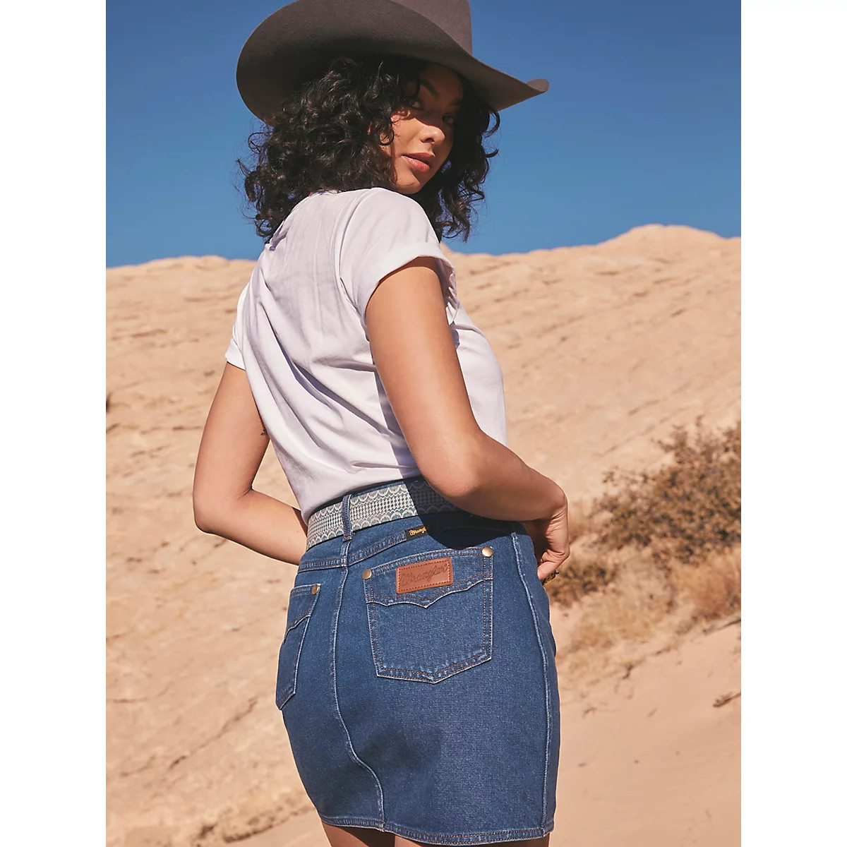 Wrangler® x Yellow Rose by Kendra Scott Denim Skirt in Wrangler Blue | Wrangler