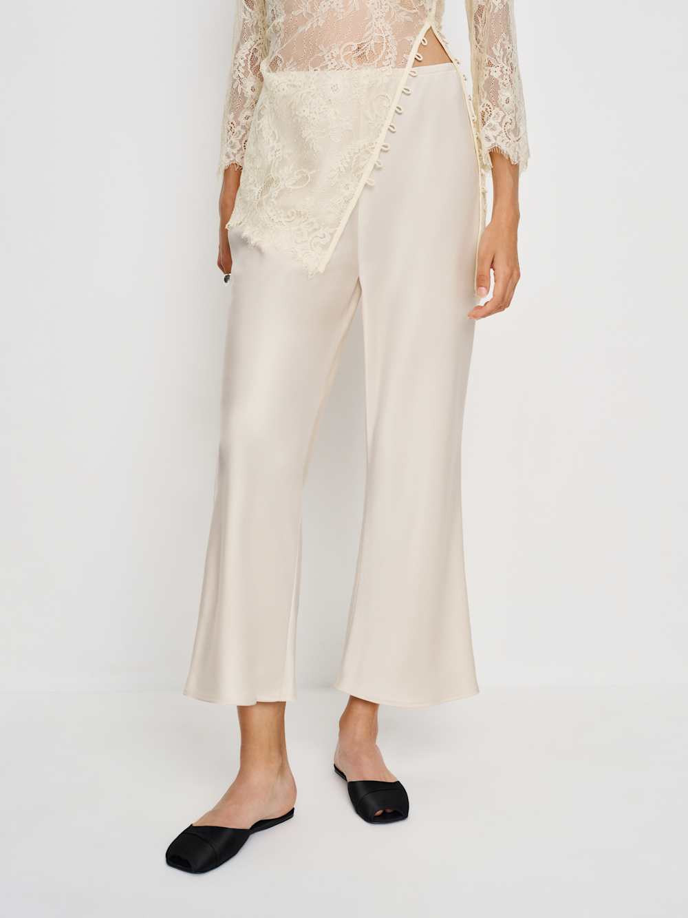 Gale Satin Mid Rise Capri Pant | Reformation (Global)