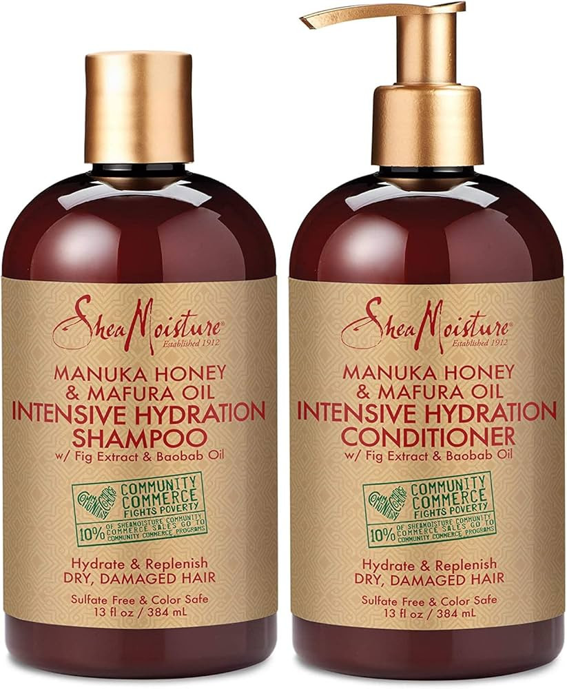 SheaMoisture Shampoo and Conditioner Set, Manuka Honey, Mafura Oil, Baobab Oil & Fig Extract, Hyd... | Amazon (US)