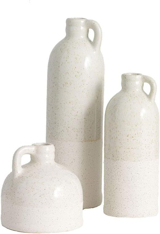 Sullivans Small Ceramic Jug Set, Farmhouse Home Decor, Set of 3 Vases, White (CM2875) | Amazon (US)