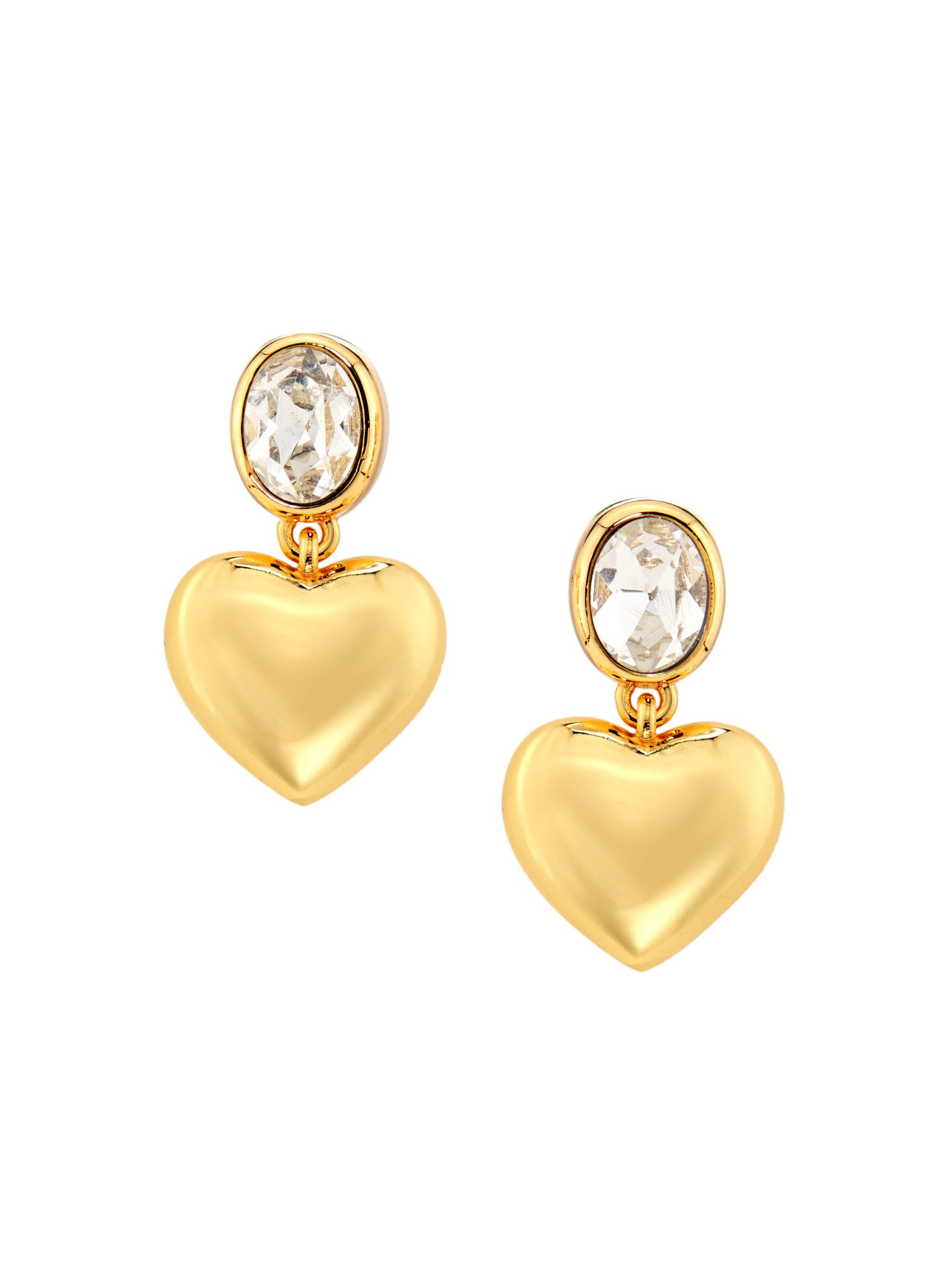 Goldtone & Crystal Heart Drop Earrings | Saks Fifth Avenue (UK)