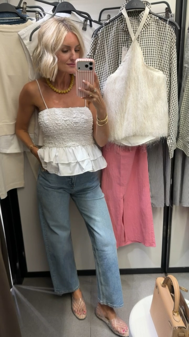 A pair of good jeans is truly a staple & these are only $50! 👏🏼  An easy outfit that always is cute is a pair of jeans & a white top! Wearing a M/27!

Loverly Grey, summer outfit, jeans, Zara, jelly sandals 

#LTKSeasonal