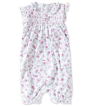 Kissy Kissy Baby Girls Pima Cotton Sleeveless Smocked Victorian Roses Print Playsuit - 0/3 Months | Dillard's