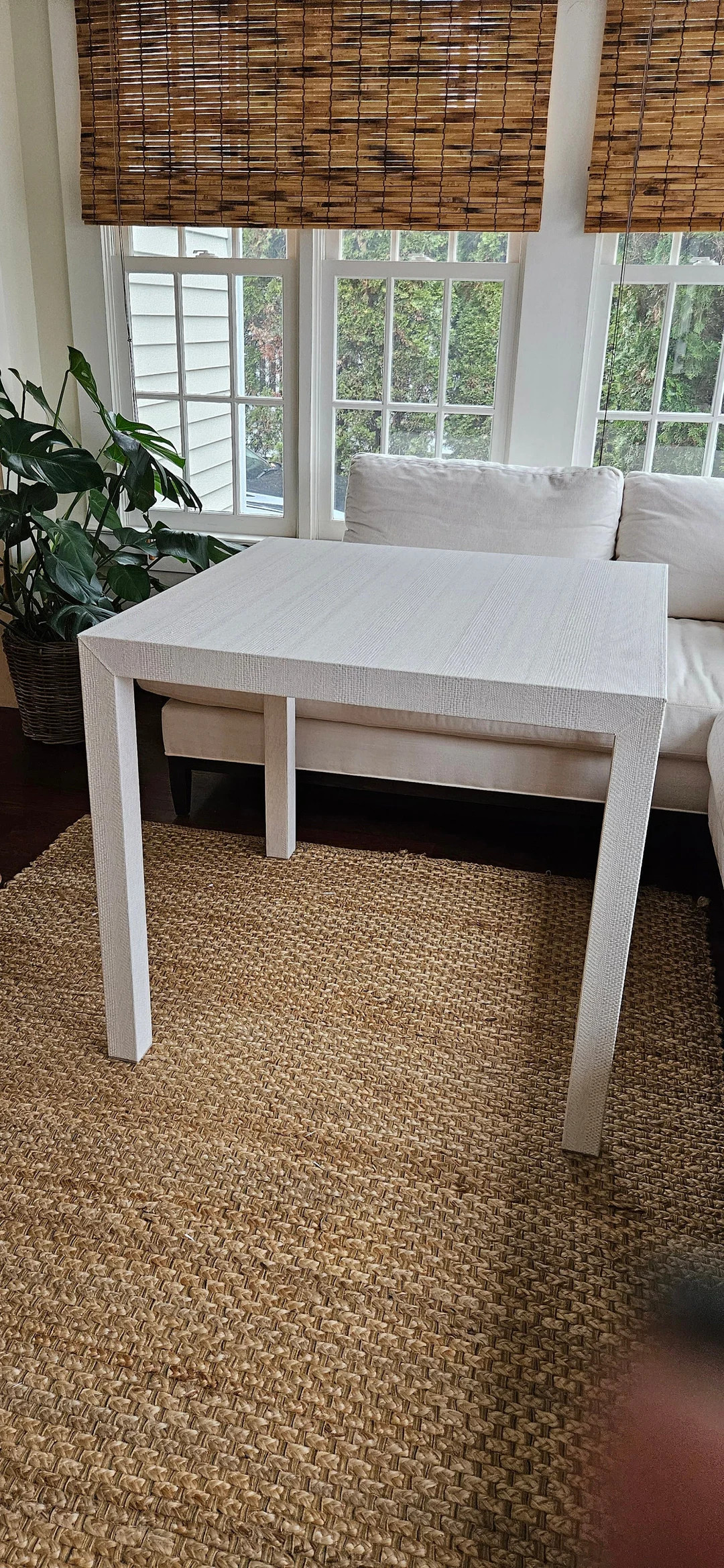 Hand Wrapped Grasscloth Game Table: Coastal Modern Parsons Table - Etsy | Etsy (US)