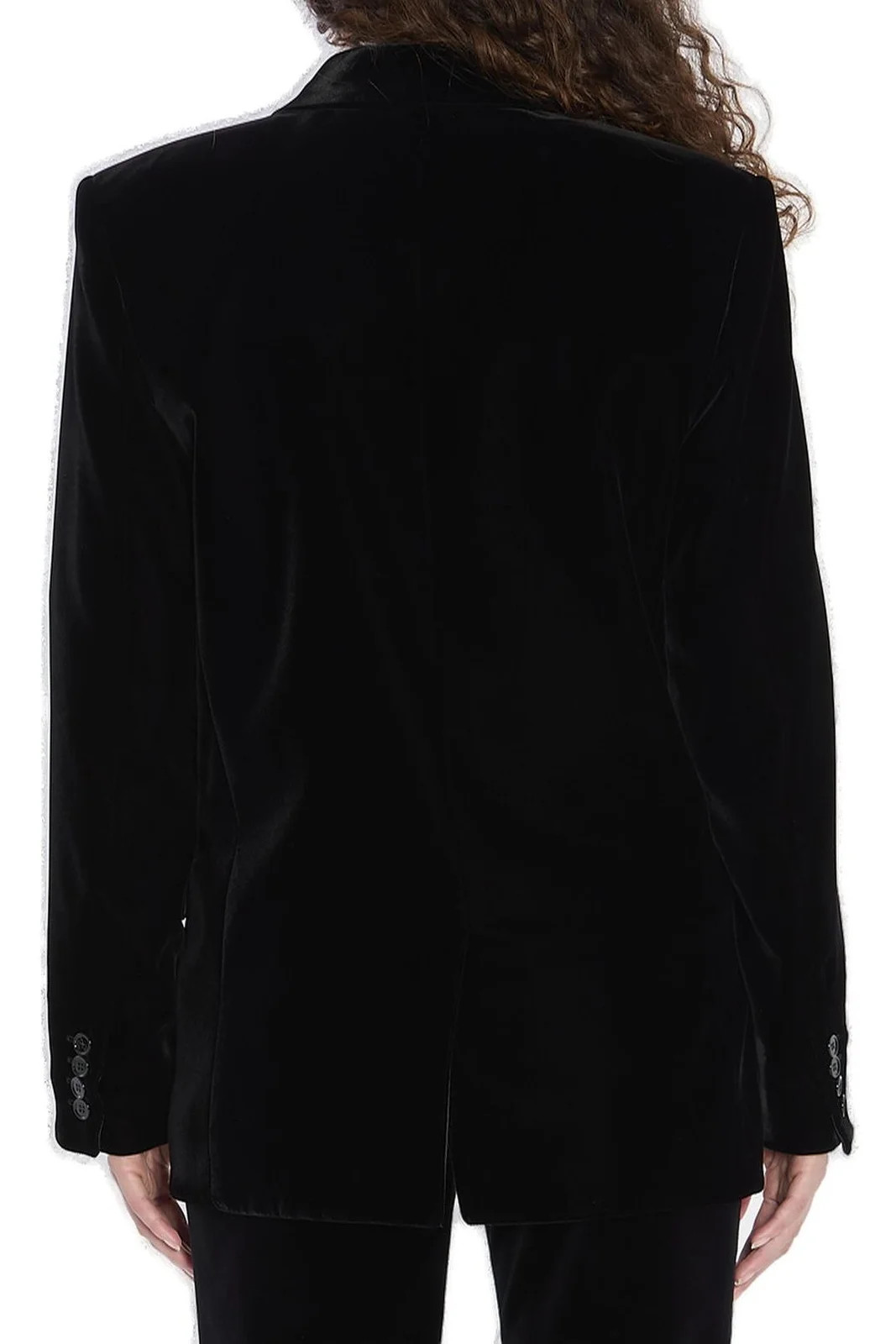 Saint Laurent Cassandre fluwelen jasje met dubbele rij knopen | Cettire Global