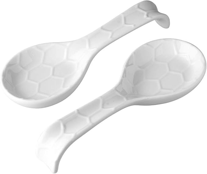 Yelife Ceramic Spoon Rests Set of 2, Kitchen Spoon Holder for Stove Top, 9.5-inch Porcelain Resti... | Amazon (US)