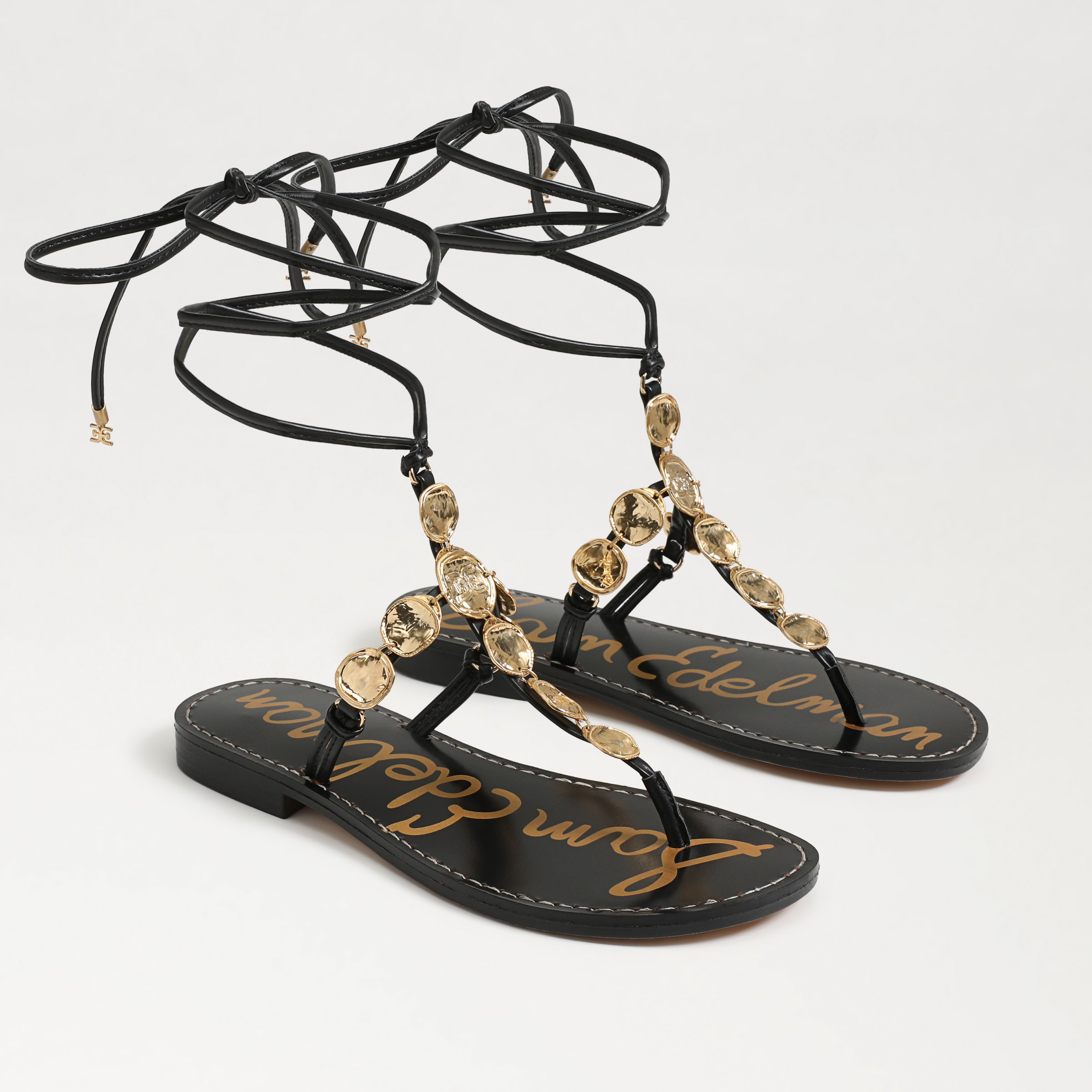 Sam Edelman Deirdre Wrap Sandal Black Leather | Sam Edelman