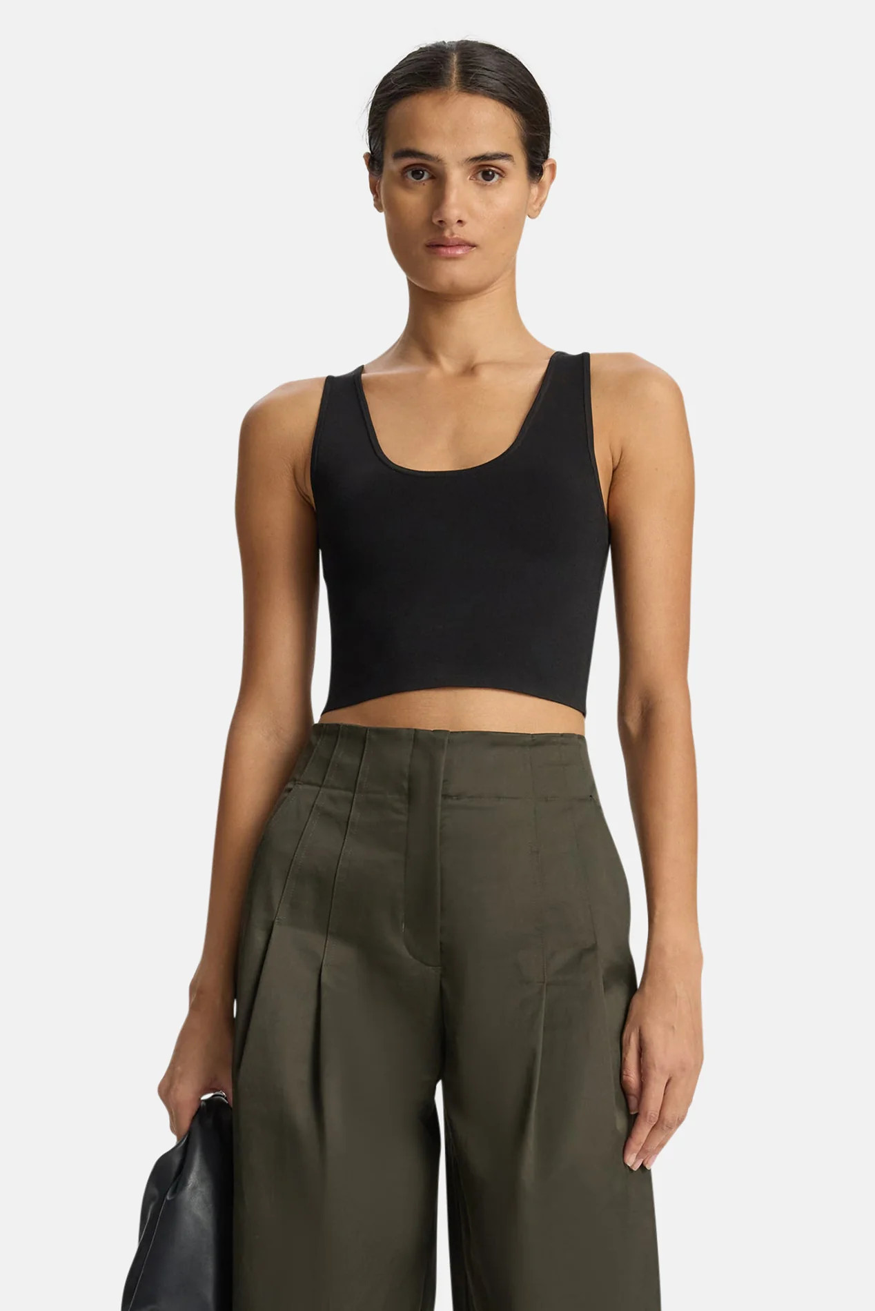 Cleo Compact Knit Top Black | Blue & Cream