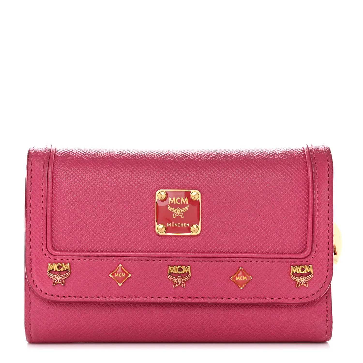 Visetos Studded Compact Wallet Pink | FASHIONPHILE (US)
