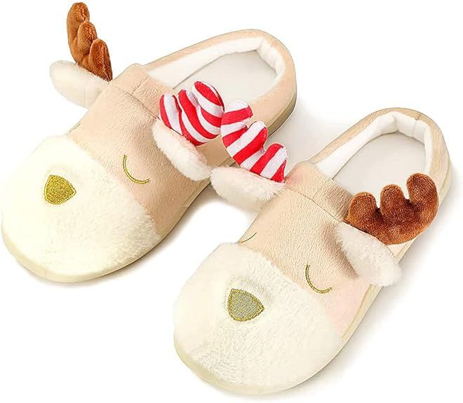 Annitop Fuzzy Animal Slippers for Women, Anti-Skid Cute Christmas Slippers Fluffy Dog Slippers Pu... | Amazon (US)
