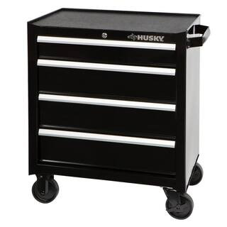 26.5 in. W x 18 in. D Standard Duty 4-Drawer Rolling Tool Cabinet in Gloss Black | The Home Depot