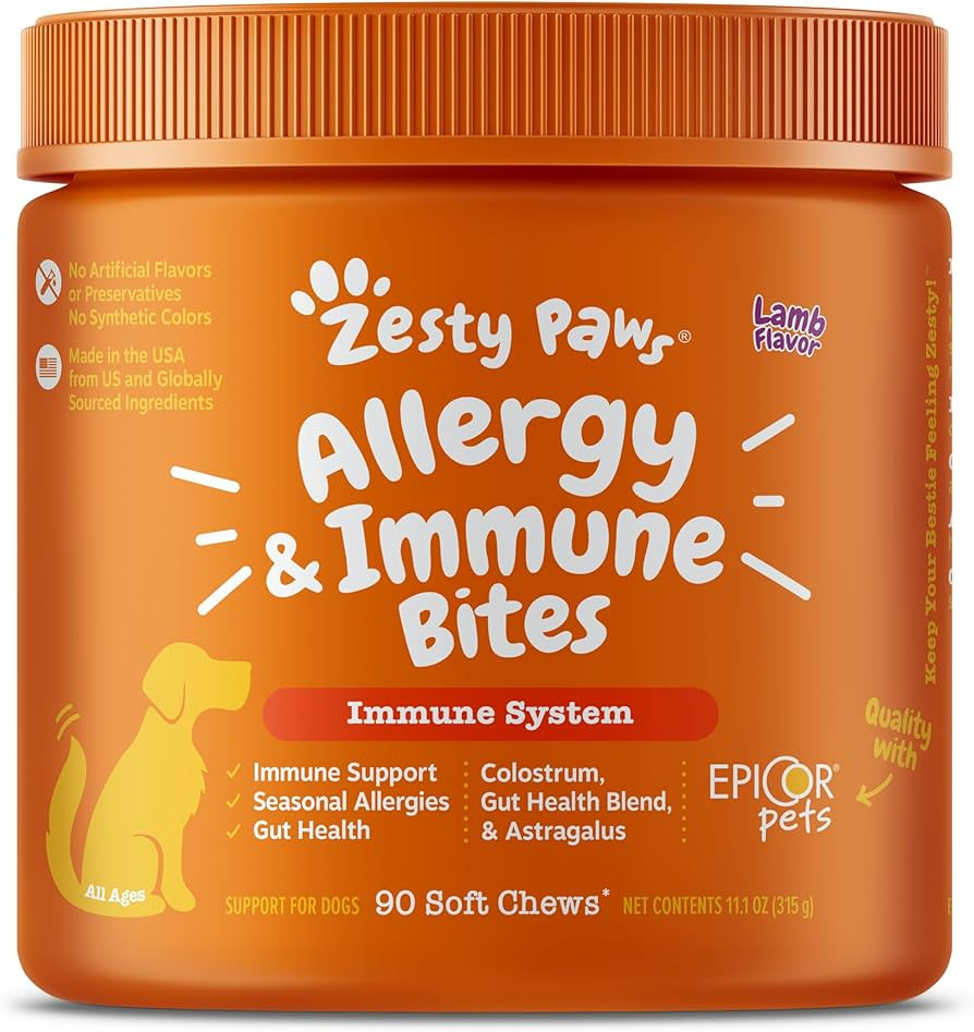 Zesty Paws Dog Allergy Relief - Anti Itch Supplement - Omega 3 Probiotics for Dogs - Digestive He... | Amazon (US)