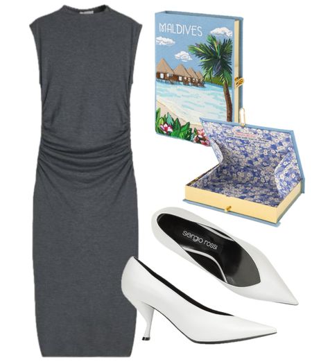 Spring Summer Evening Look 

Grey Dress White Heels & Blue Clutch Bag - Maldives Olympia Le Tan H&M Sergio Rossi 

#LTKstyletip #LTKshoecrush #LTKitbag