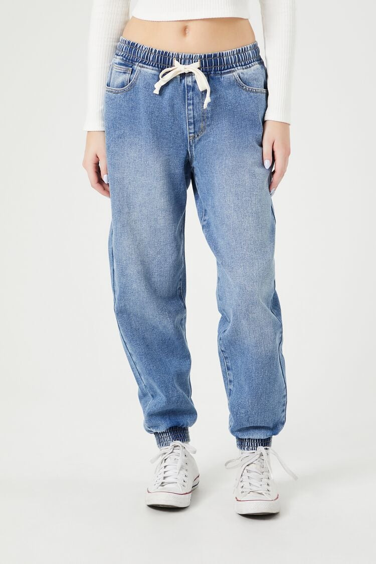 Drawstring Denim Joggers | Forever 21 (US)