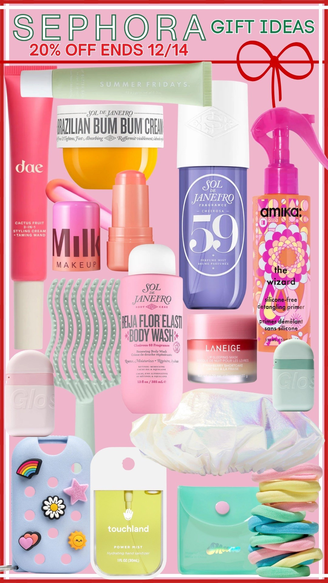 USE CODE SAVEGIFTS AND CODE QUICKGIFTS | Tween girl gift guide | teen girl gift guide | dae hair cream | amika detangler | touchland hand sanitizer | touchland case | shower cap | laneige | sol de janeiro | milk blush | summer Friday | clean make up | clean skin care | body wash | shower cap | hair ties | gifts for teen girls | tween girl make up | tween girl hair products | tween girl skincaree

#LTKFindsUnder50 #LTKGiftGuide #LTKSaleAlert