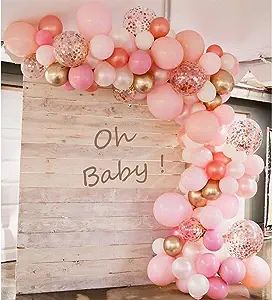 Soonlyn Rose Gold Balloons 140 Pack 12 Inch Gold and Pink Balloons and Pink Confetti Balloons Gar... | Amazon (US)